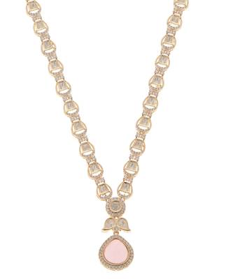 Pink kundan necklace set 4