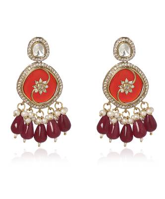 Red kundan necklace set 3