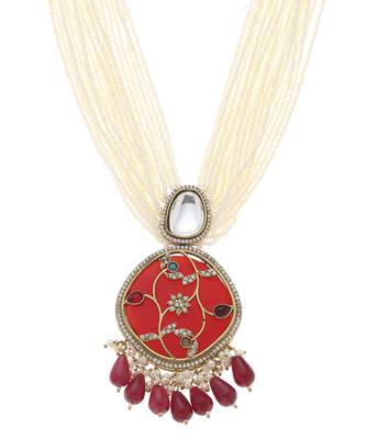 Red kundan necklace set 4