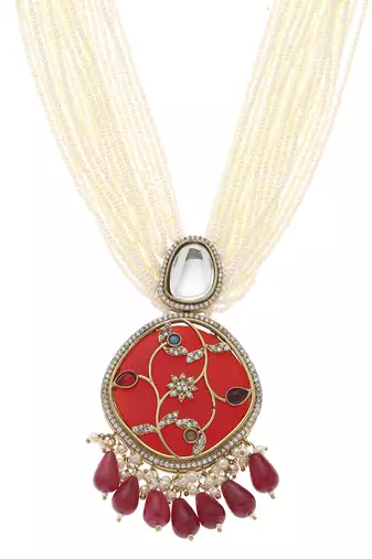 Red kundan necklace set