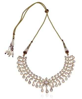 Gold kundan necklace set 4