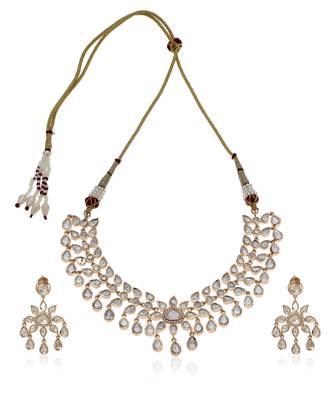 Gold kundan necklace set 5