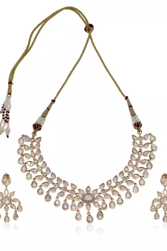 Gold kundan necklace set