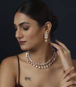 Gold kundan necklace set