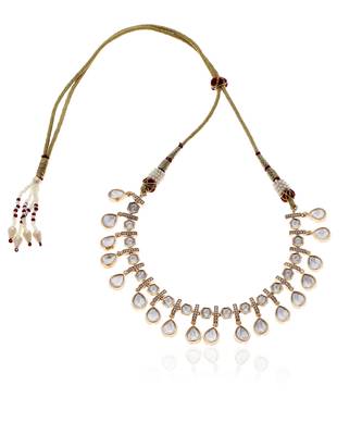 Gold kundan necklace set 4