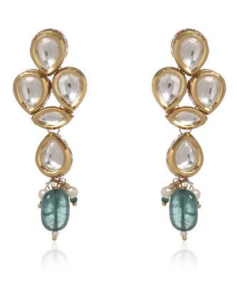 Green kundan necklace set 4