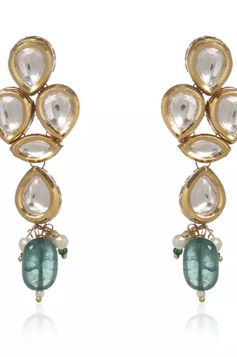 Green kundan necklace set