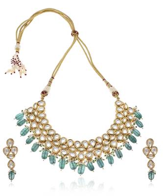 Green kundan necklace set 5