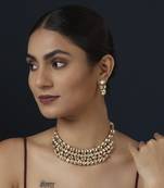 Gold kundan necklace set