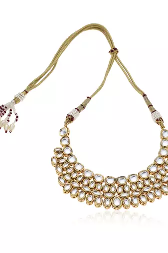 Gold kundan necklace set