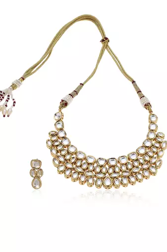 Gold kundan necklace set