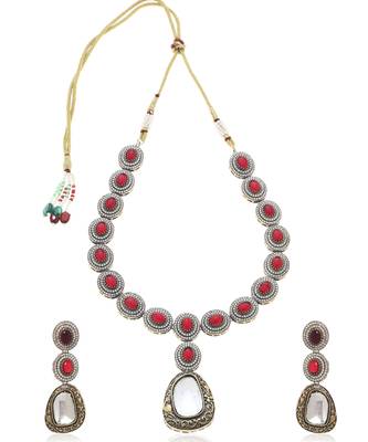 Red kundan necklace set 3