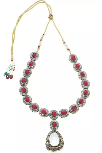 Red kundan necklace set