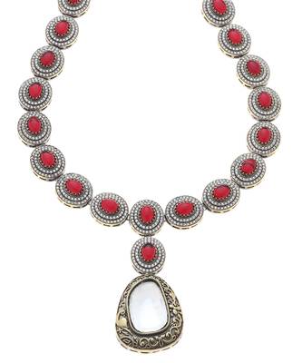Red kundan necklace set 5