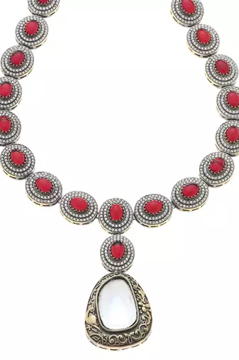 Red kundan necklace set