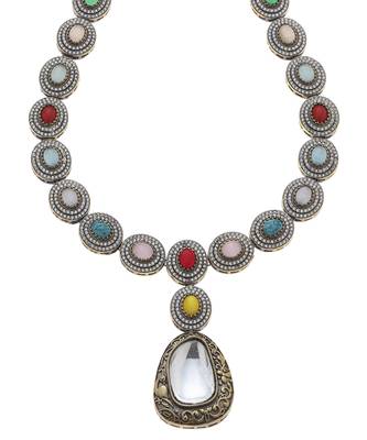 Multicolor kundan necklace set 2