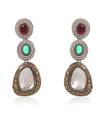 Multicolor kundan necklace set 3