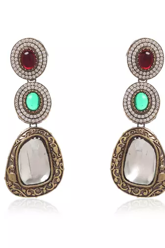 Multicolor kundan necklace set