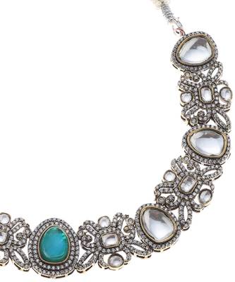 Green kundan necklace set 2