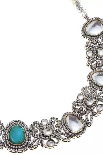 Green kundan necklace set