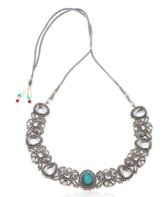 Green kundan necklace set 3