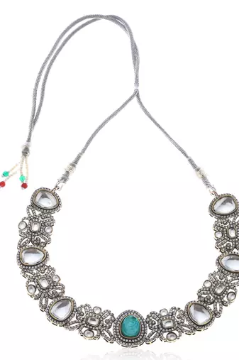 Green kundan necklace set