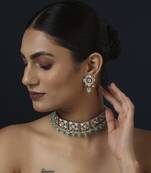 Blue kundan necklace set