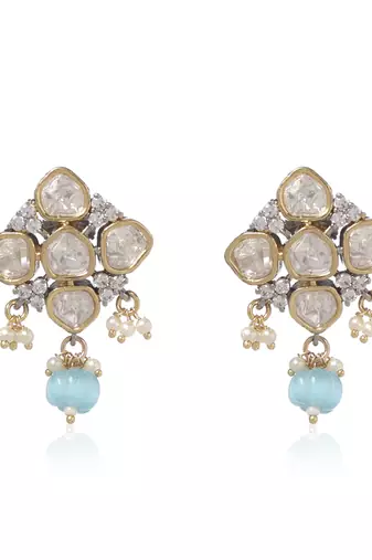 Blue kundan necklace set