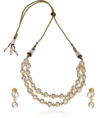 Gold kundan necklace set 5