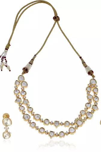 Gold kundan necklace set