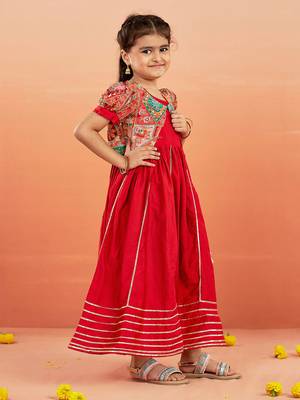  girls' red anarkali set 4