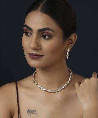Gold kundan necklace set 1