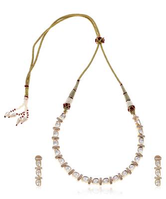 Gold kundan necklace set 5