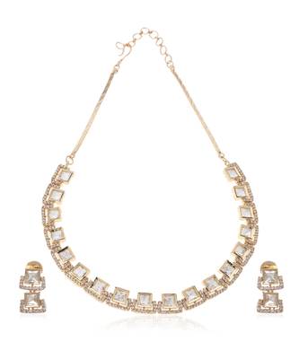 Gold kundan necklace set 5
