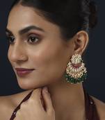 Green kundan earring