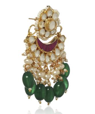 Green kundan earring 2