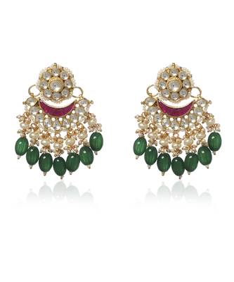 Green kundan earring 3