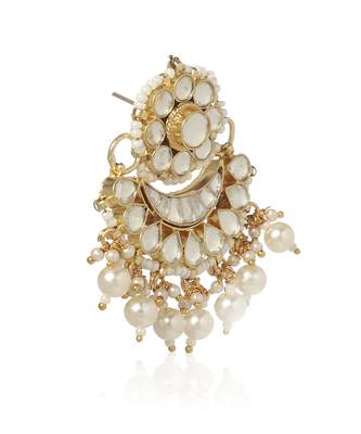 White kundan earring 2