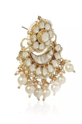 White kundan earring