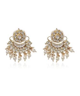 White kundan earring 3