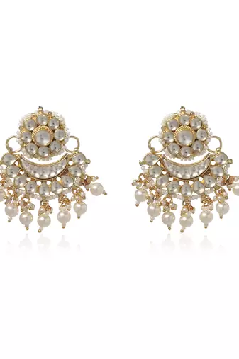 White kundan earring