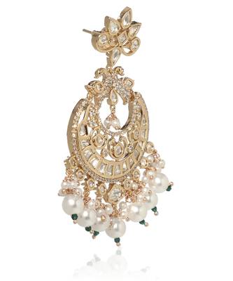 White kundan earring 2