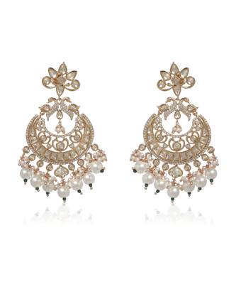 White kundan earring 3