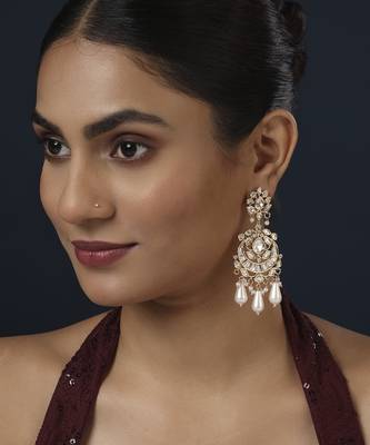 White kundan earring 1