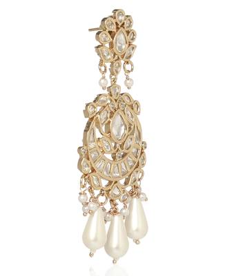 White kundan earring 2