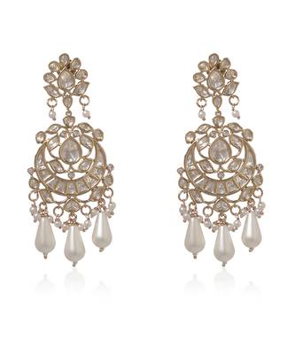 White kundan earring 3