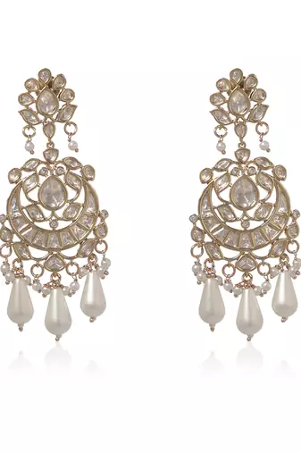 White kundan earring