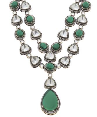 Green kundan necklace set 2