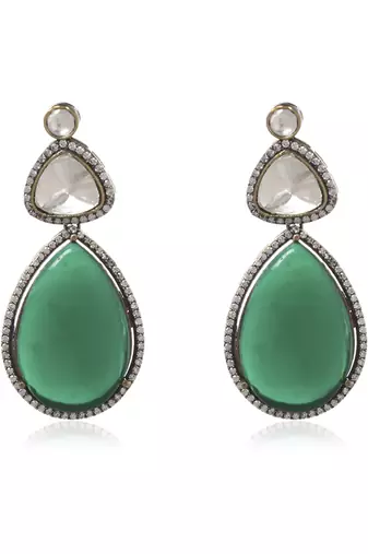 Green kundan necklace set