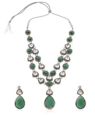 Green kundan necklace set 5